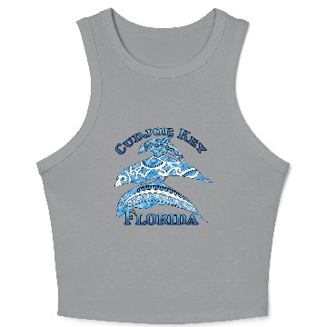 Discover Cudjoe Key Florida Vacation Tribal Dolphins Crop Tank Top
