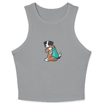 Discover I Love Dad Australian Shepherd Crop Tank Top