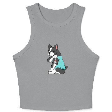 Discover I Love Dad Boston Terrier Crop Tank Top