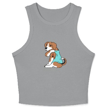 Discover I Love Dad Beagle Crop Tank Top