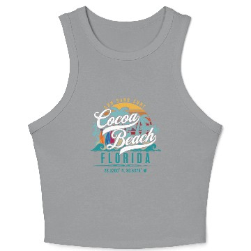 Discover Cocoa Beach Florida Retro Sun Sand Surf Surfing Baseball Jerseys Crop Tank Top