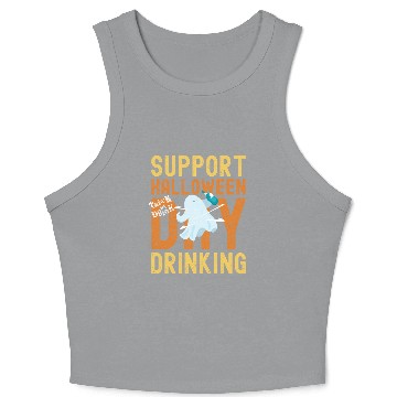 Discover Support Halloween Day Drinking | Drunk Ghost Crop Tank Top