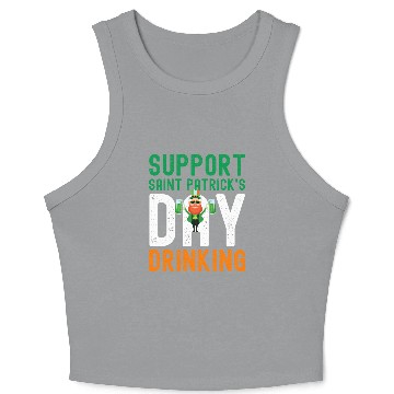 Discover Support Saint Patrick's Day Drinking Crop Tank Top