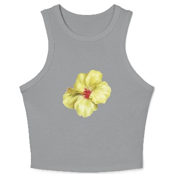 Discover Yellowlicious Hibiscus Crop Tank Top