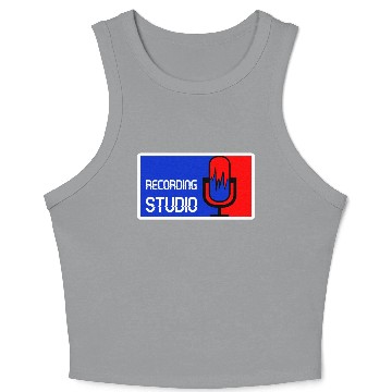 Discover Recording Studio Logo Microphone Crop Tank Top