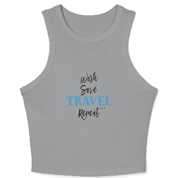 Discover Work Save Travel Repeat Crop Tank Top