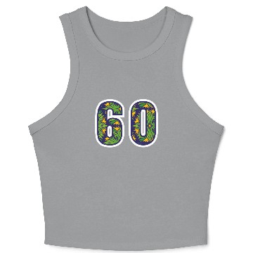 Discover 60 Number Green Crop Tank Top