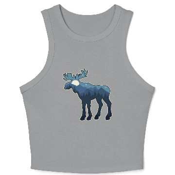 Discover Wild Adventure Moose Crop Tank Top