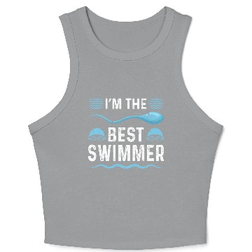 Discover Swim Dad Fathers Day Swimmer Crop Tank Top
