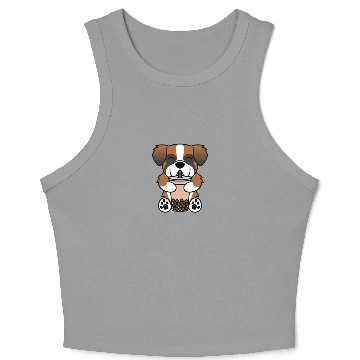 Discover Saint Bernard Boba Bubble Tea Crop Tank Top