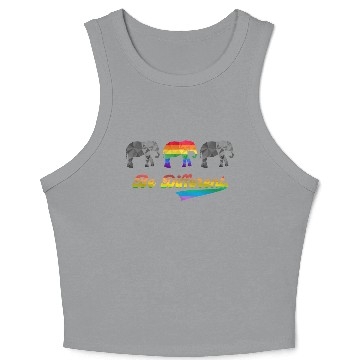 Discover Elephant LGBTQ Pride Rainbow Flag Different Crop Tank Top