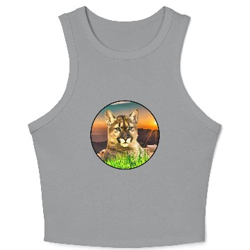Discover The Coguar wild cat in freedom Crop Tank Top