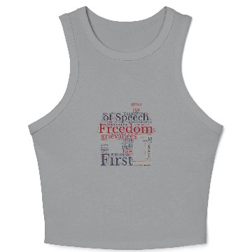 Discover Freedom Of Speech - Wordcloud Crop Tank Top