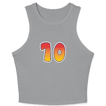 Discover Number 10 Red - Orange Design Crop Tank Top