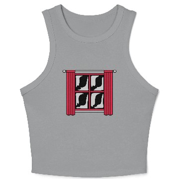 Discover dark night window wood Crop Tank Top