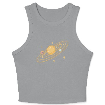 Discover solar system with sparkles doodle Crop Tank Top