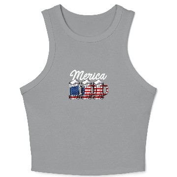 Discover Beer USA Flag Merica Crop Tank Top