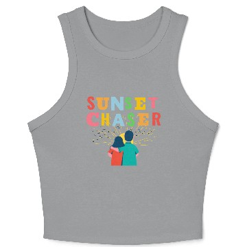 Discover Sunset chaser romantic view Crop Tank Top