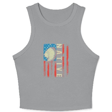 Discover Native American Flag Chief Traditional US Crop Tank Top