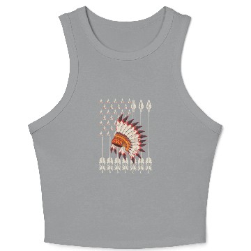 Discover Native American Chief Traditional US Flag Crop Tank Top