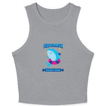Discover Learn To Swim Swimming Is Fun Crop Tank Top