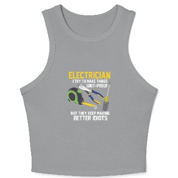 Discover Funny Electrician Engineer Electrical Technician Crop Tank Top