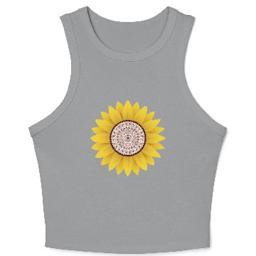 Discover Golden Sunflower Mandala Crop Tank Top