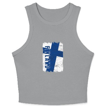 Discover Finland flag Crop Tank Top