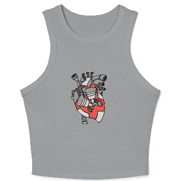 Discover Engine Heart Pistons Car Mechanic Crop Tank Top