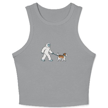 Discover Bigfoot Sasquatch Walking Saint Bernard Crop Tank Top