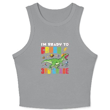 Discover I'm Ready To Crush 2nd Grade Crop Tank Top Funny T rex