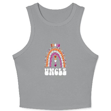 Discover Proud Uncle Lesbian Pride Boho Rainbow Crop Tank Top