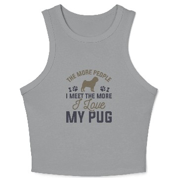 Discover I Love My Pug Crop Tank Top