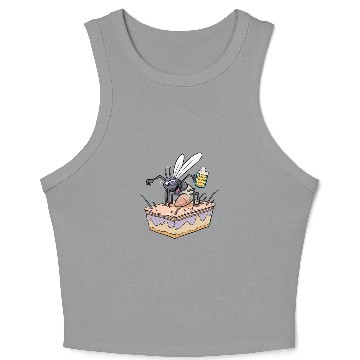 Discover Insect Mosquito Drinking Beer Mosquitoes Crop Tank Top