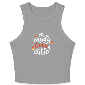 Discover Candy Corn Cutie Halloween Holiday Scary Crop Tank Top