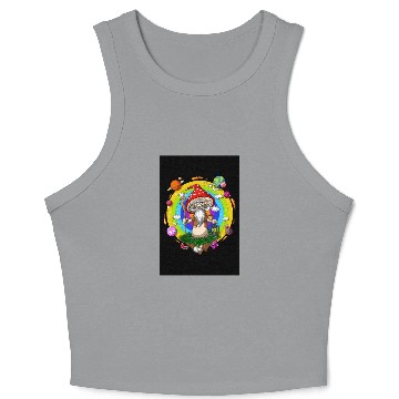 Discover Psychedelic Hippie Mushroom Wizard Crop Tank Top