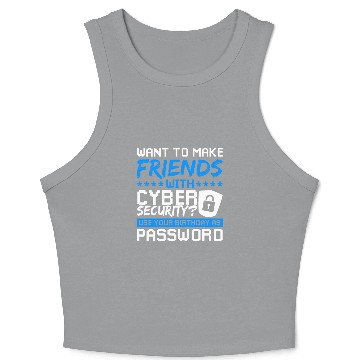Discover Cyber Security Password hacking Crop Tank Top