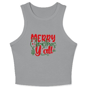Discover Merry Christmas Y all Crop Tank Top