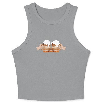 Discover two filled beer mugs Cheers to toast Crop Tank Top