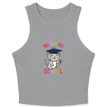 Discover Moewing Into School Cat Back To School Crop Tank Top
