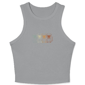 Discover Retro Proboscis Monkey Ape Wildlife Zookeeper Crop Tank Top