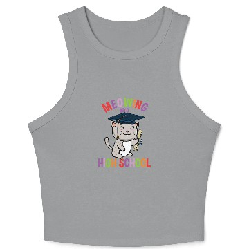 Discover Moewing Into High School Cat Back To School Crop Tank Top