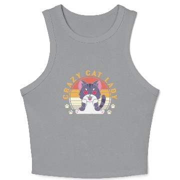 Discover Crazy cat Lady Crop Tank Top