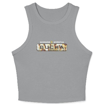 Discover Road sign "Bucha - Ukraine" Crop Tank Top
