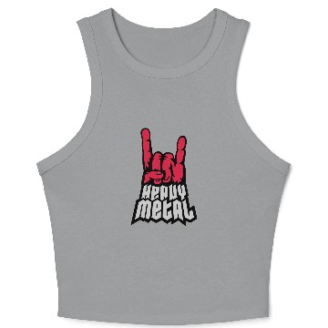 Discover Heavy metal logo hand Crop Tank Top