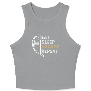 Discover Eat Sleep Hockey Repeat Crop Tank Top