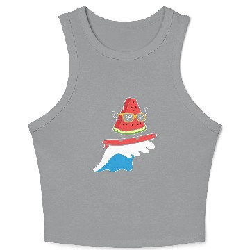 Discover Watermelon Surfing Windsurfer Gift Crop Tank Top