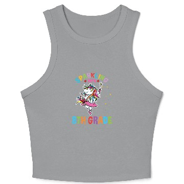 Discover Sparkling Into 8th Grade Back To School Crop Tank Top