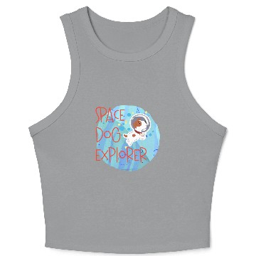 Discover Space Dog Explorer Moon Astronaut Crop Tank Top