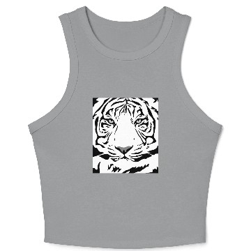 Discover White Tiger Face Tattoo Crop Tank Top